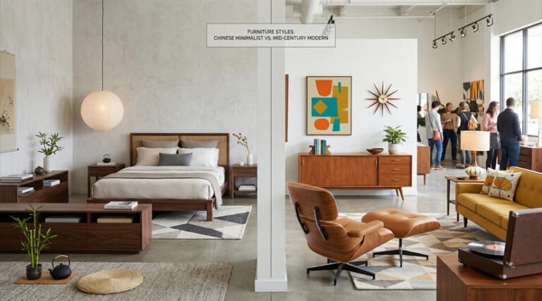 minimalist Chinese modern furniture vs mid-century modern