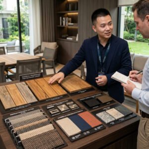 mixing Chinese outdoor furniture with contemporary patio decor